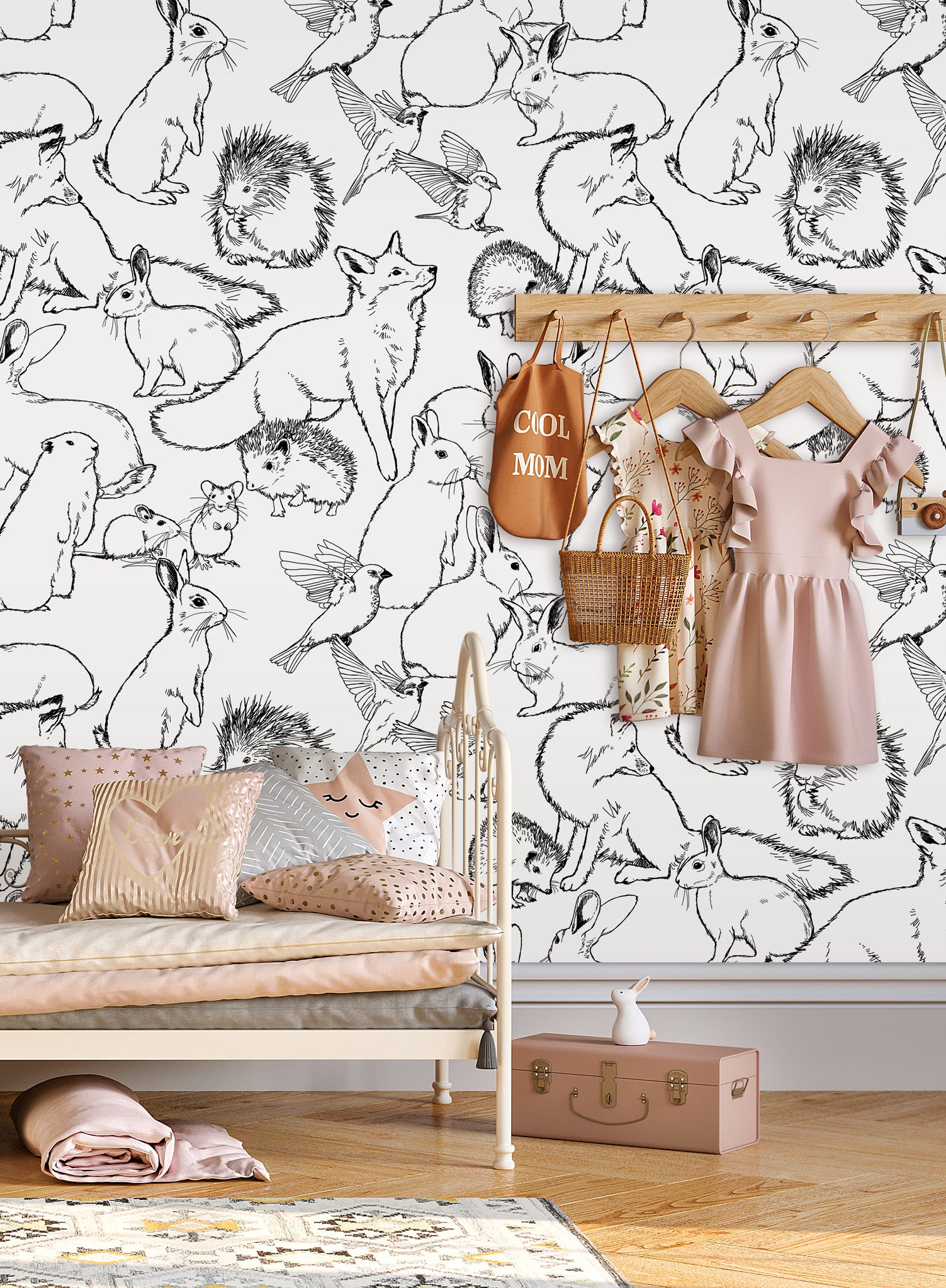 Hundred Acre Wood ia a Minimalist wallpaper by Opposite Wall of a small animals of the forest