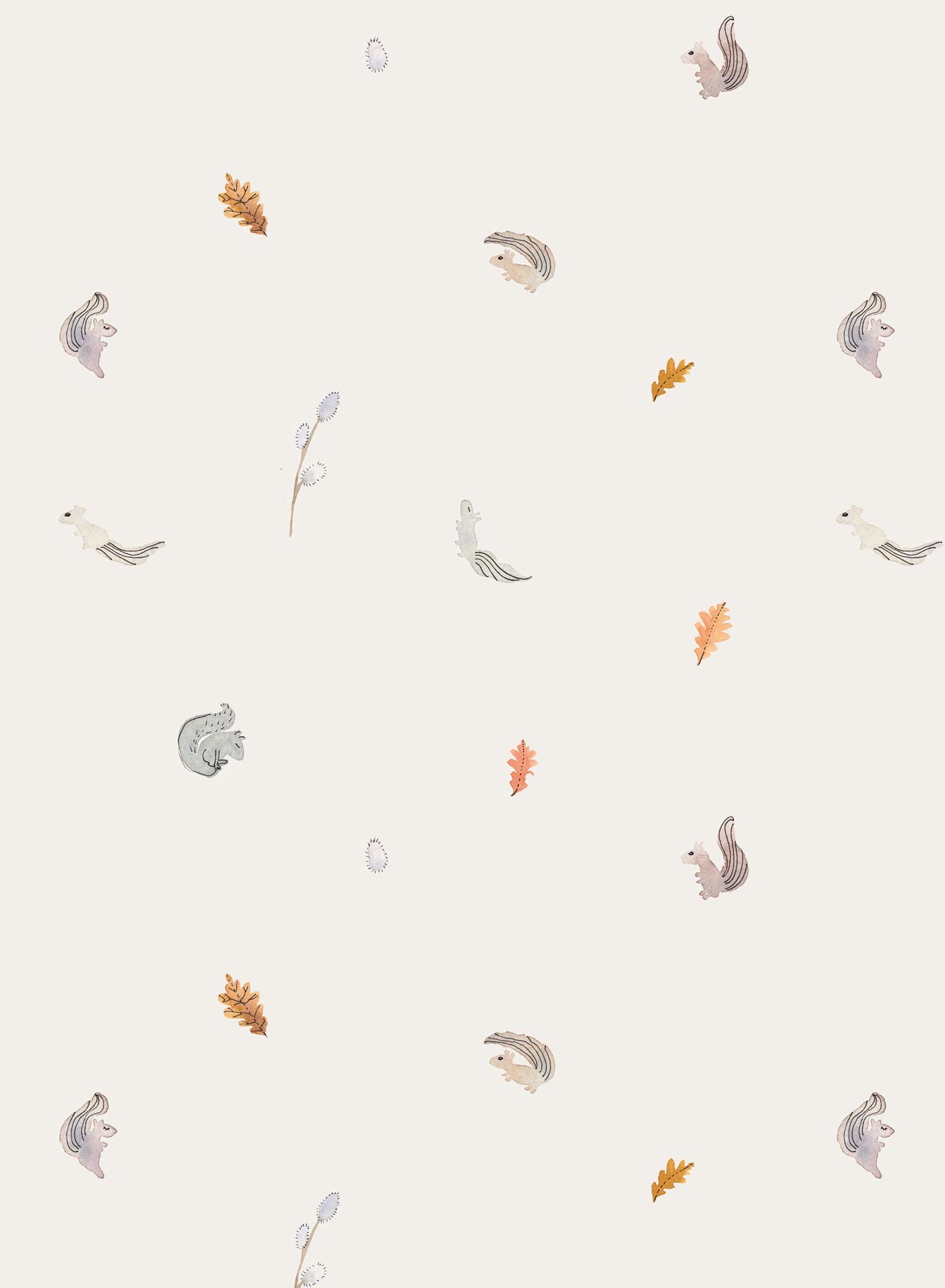 Squirrel Friends is a Minimalist wallpaper by Opposite Wall of colorful squirrels.