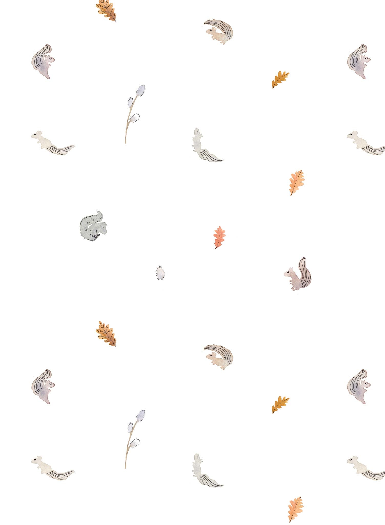 Squirrel Friends is a Minimalist wallpaper by Opposite Wall of colorful squirrels.