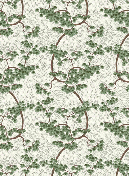 Bonasai is a minimalist wallpaper by Opposite Wall of branches of pine bonsai going down vertically.