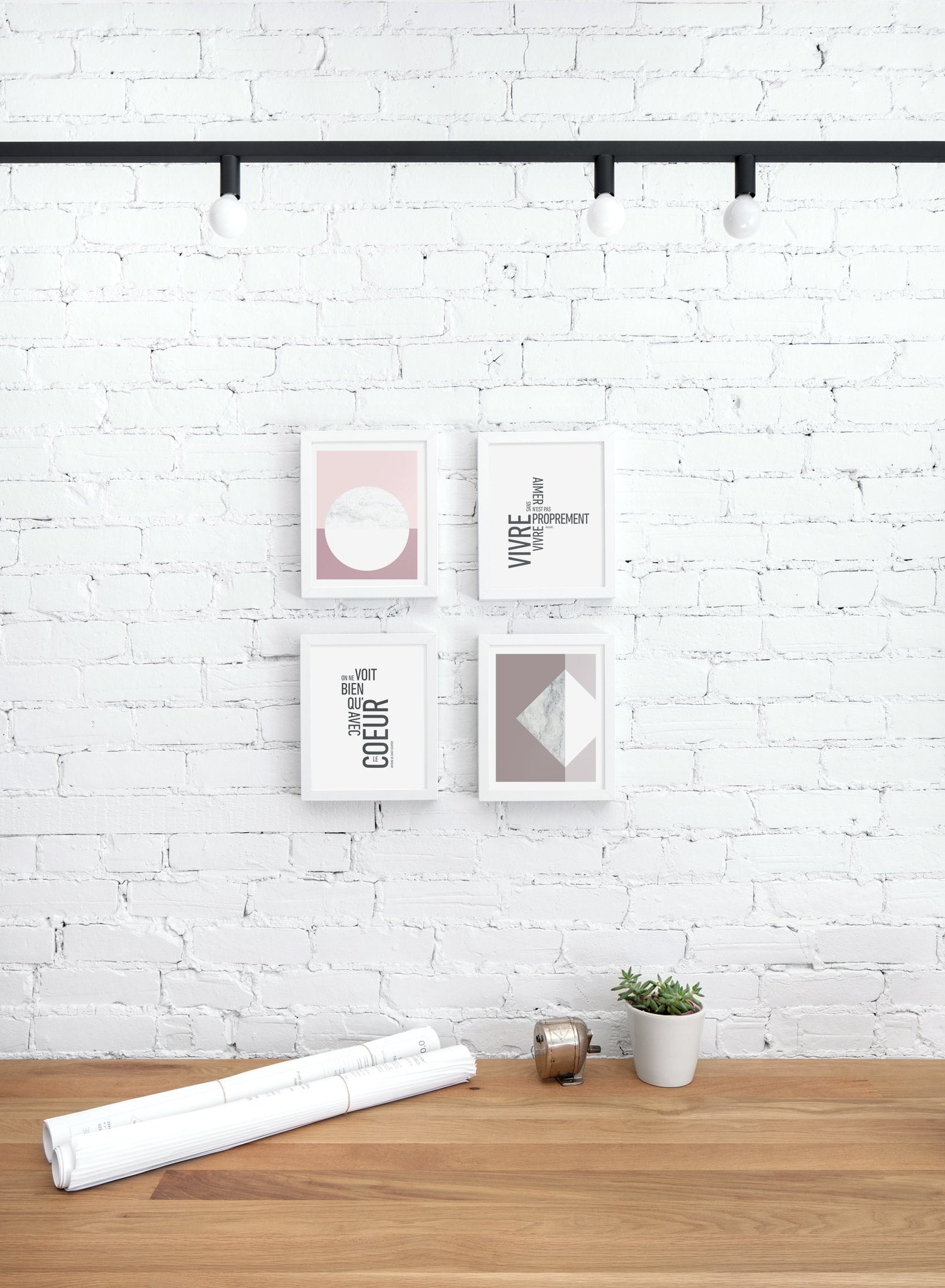 Unique poster with Cinder rose abstract graphic design - Personal office