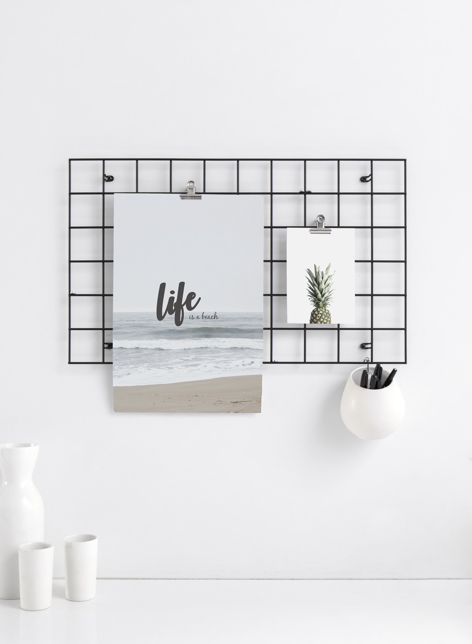 Minimalist art print by Opposite Wall with Life is a beach typography design on art photo - Kitchen