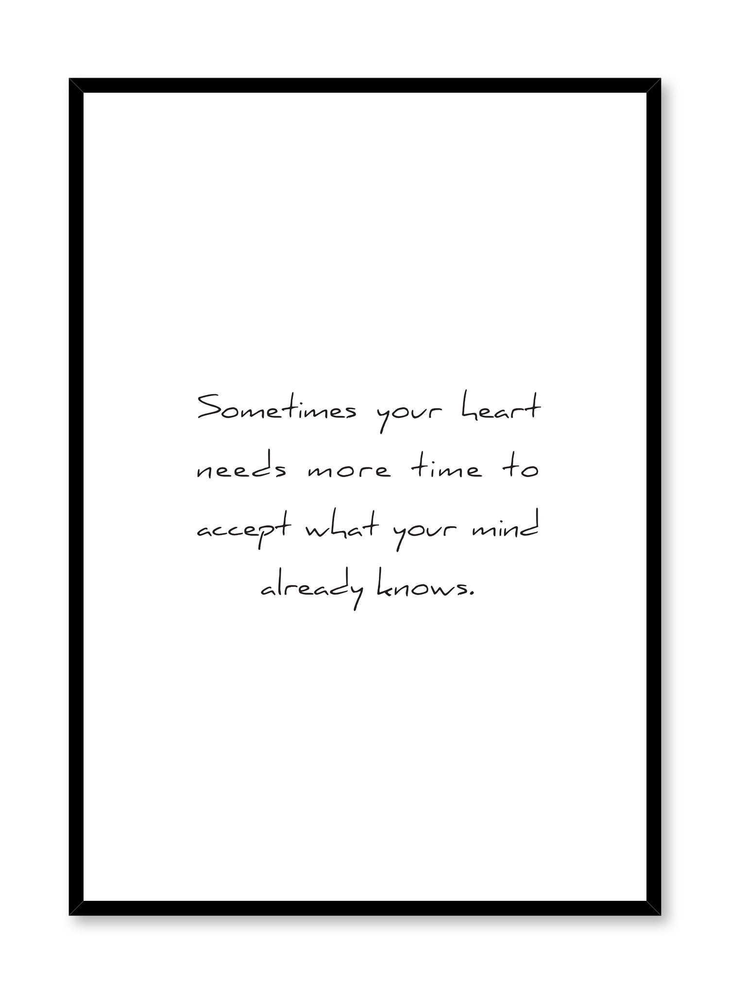 Scandinavian art print by Opposite Wall with inspirational Heart and Mind quote