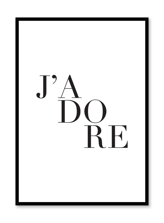 J’adore Scandinavian typography art print by Opposite Wall