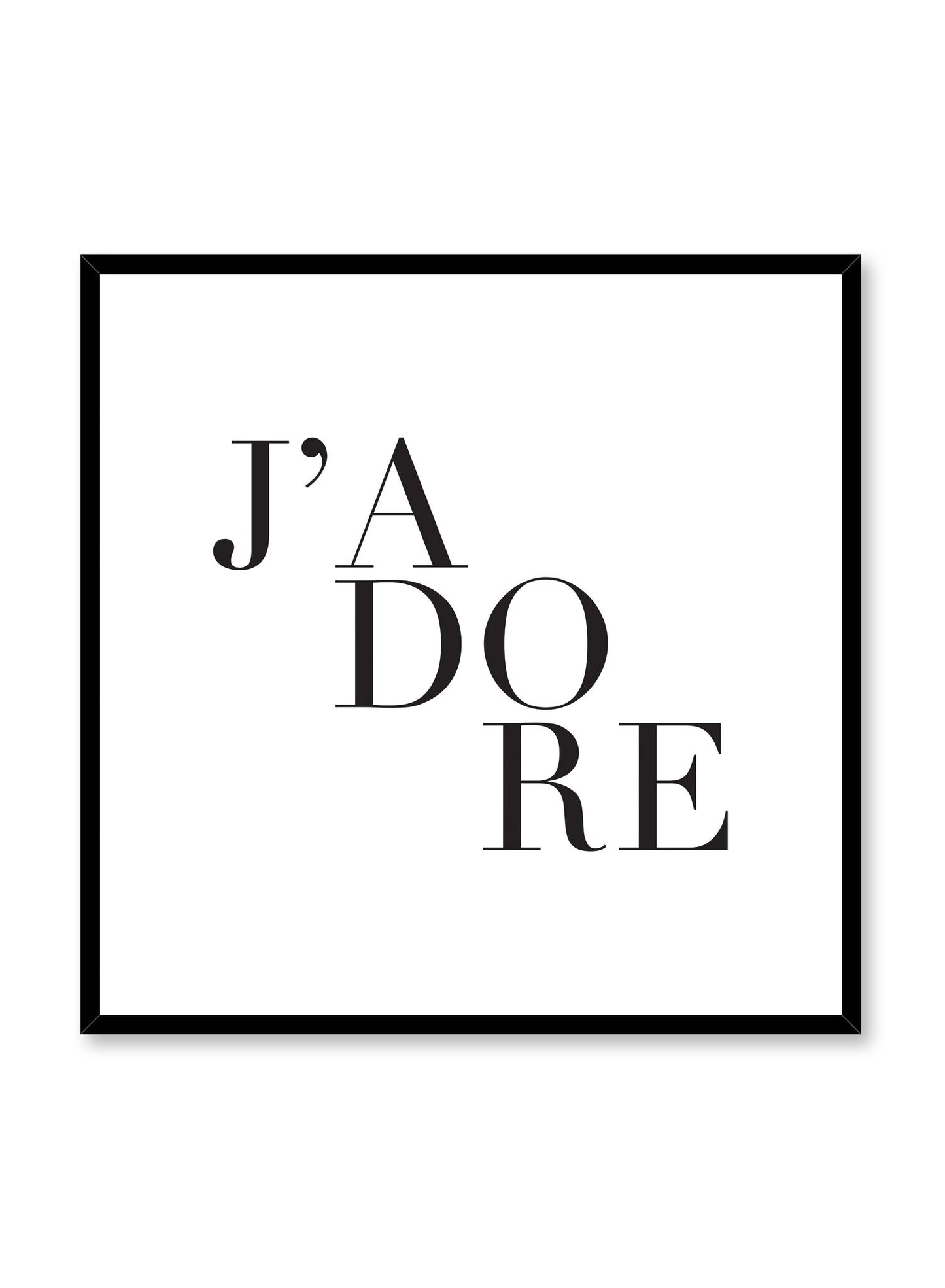 J’adore Scandinavian typography art print by Opposite Wall