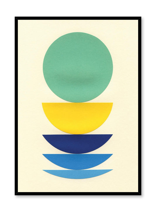 Modern minimalist poster by Opposite Wall with abstract collage illustration of colourful shapes