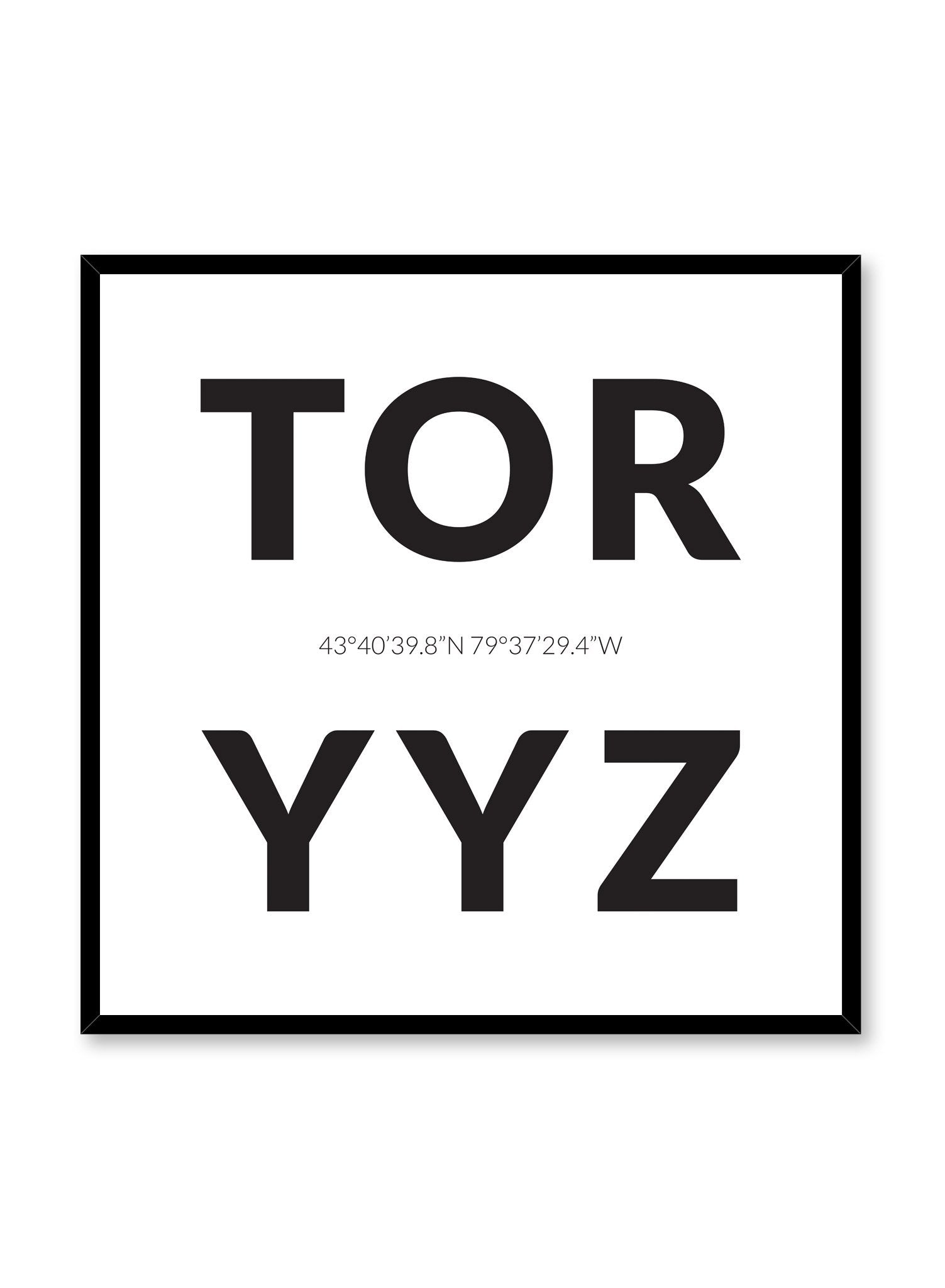 Minimalist design poster by Opposite Wall with airport code Toronto YYZ