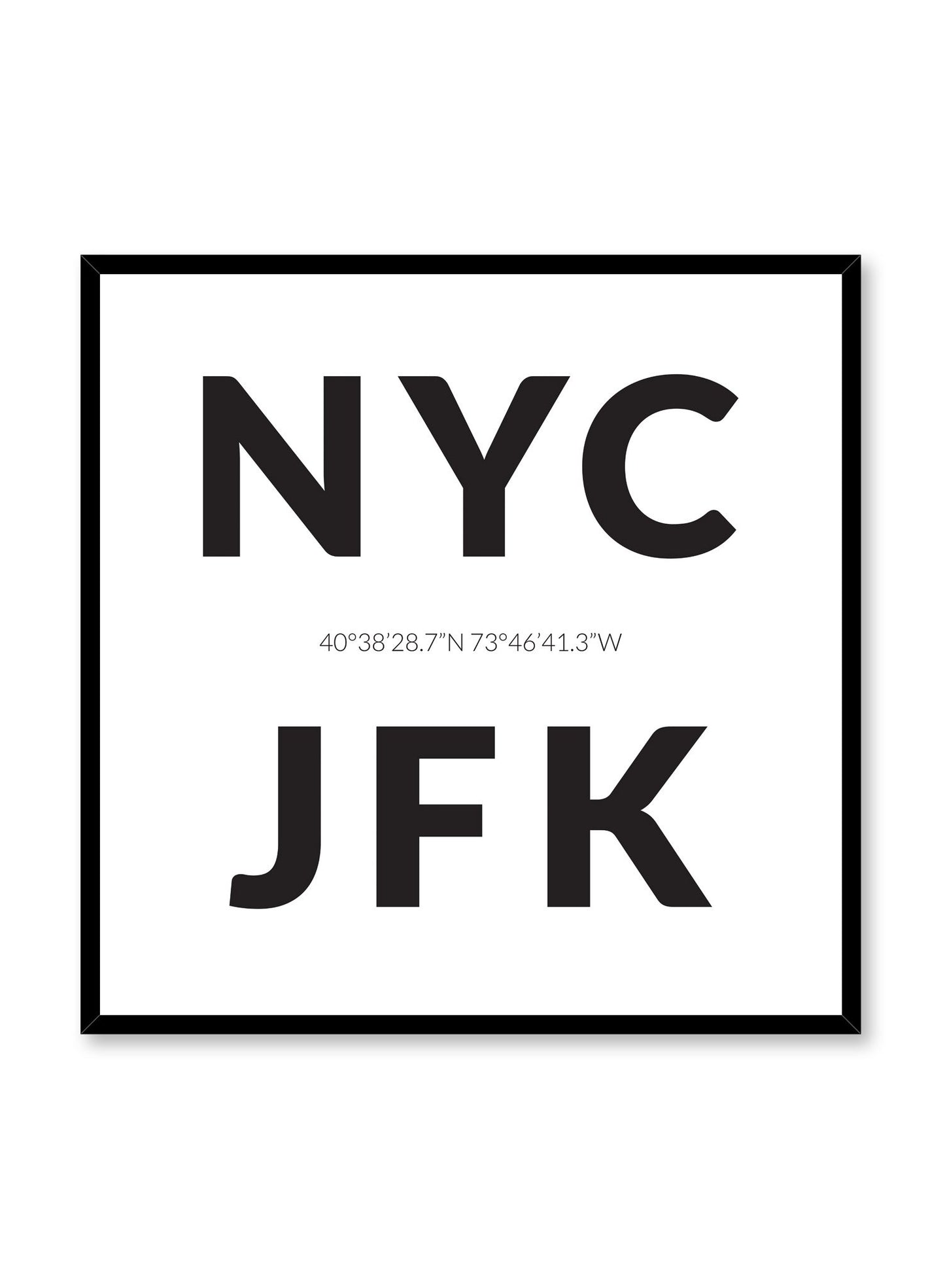 Minimalist design poster by Opposite Wall with airport code New York City JFK