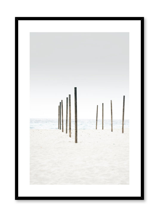 Minimalist design photography poster of Sandy Beach by Love Warriors Creative Studio - Buy at Opposite Wall