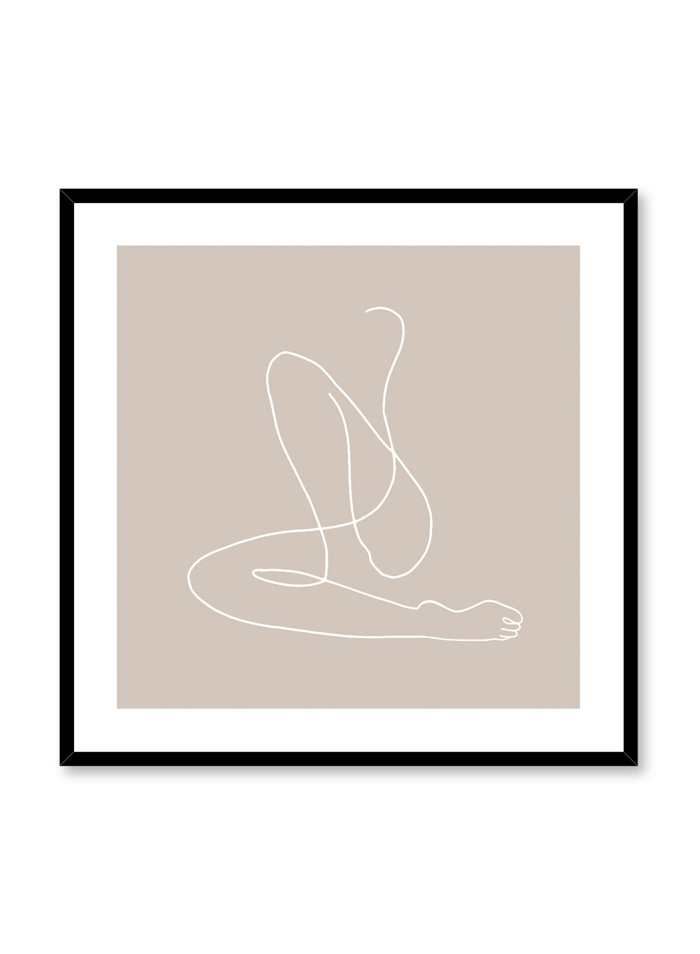 Modern minimalist square format poster by Opposite Wall with abstract illustration of Flow with beige background