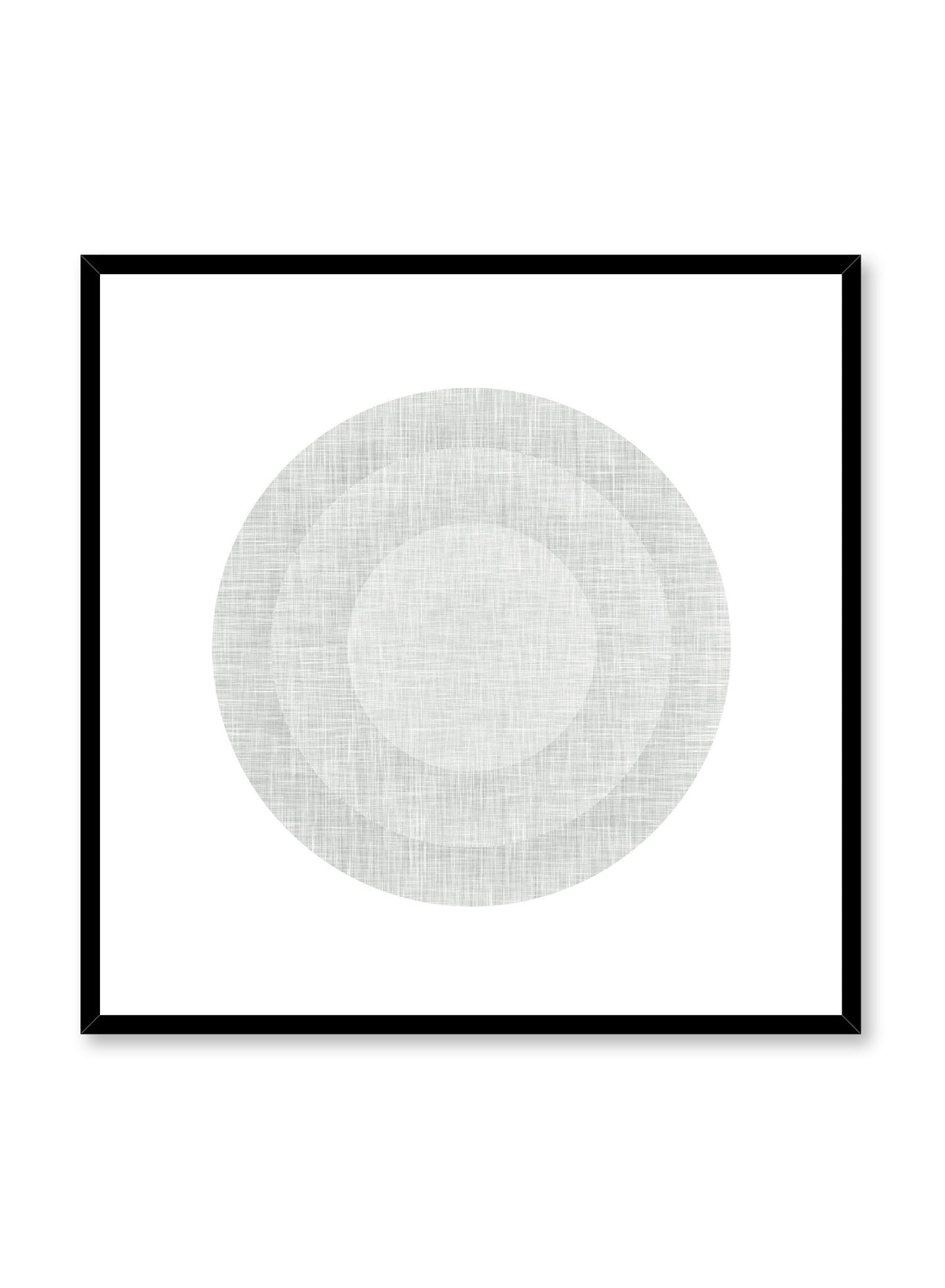 Minimalist design square poster by Opposite Wall with abstract grey circles in target shape