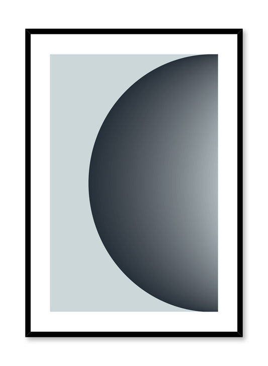 Minimalist design poster by Opposite Wall with Half Moon abstract graphic design of coloured half circle in blue grey