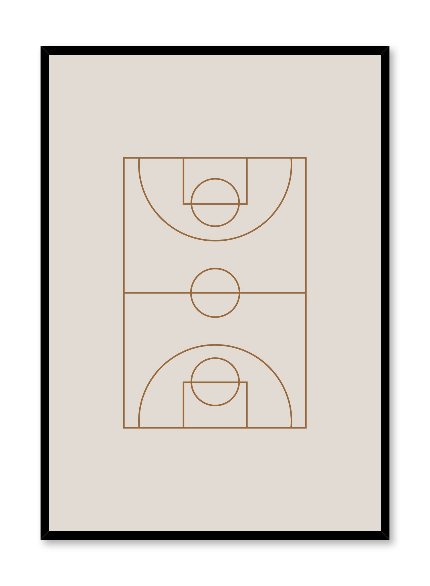 Minimalist design poster by Opposite Wall with Beige Mood abstract graphic design basketball court