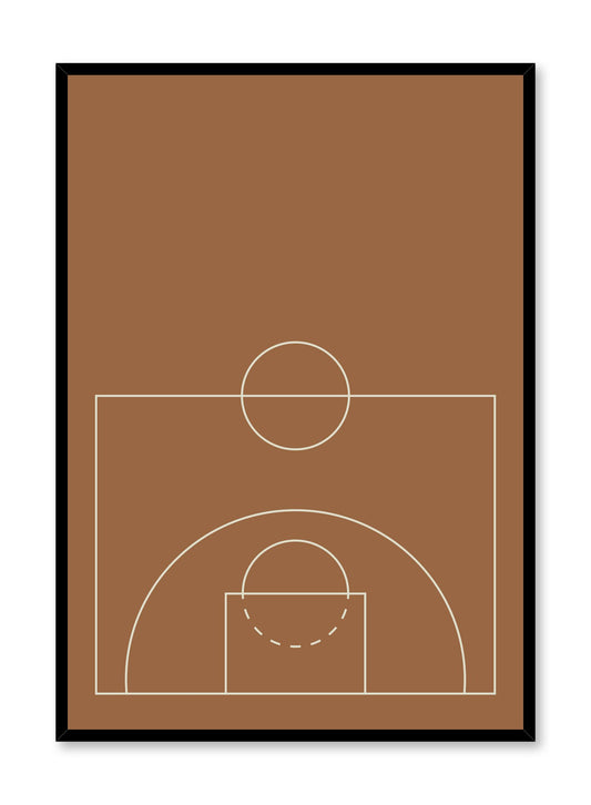 Minimalist design poster by Opposite Wall with Courtside abstract graphic design of basketball court