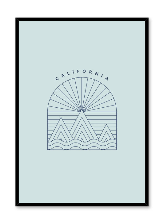 Minimalist design poster by Opposite Wall with Cali Baby abstract graphic design of California Landscape