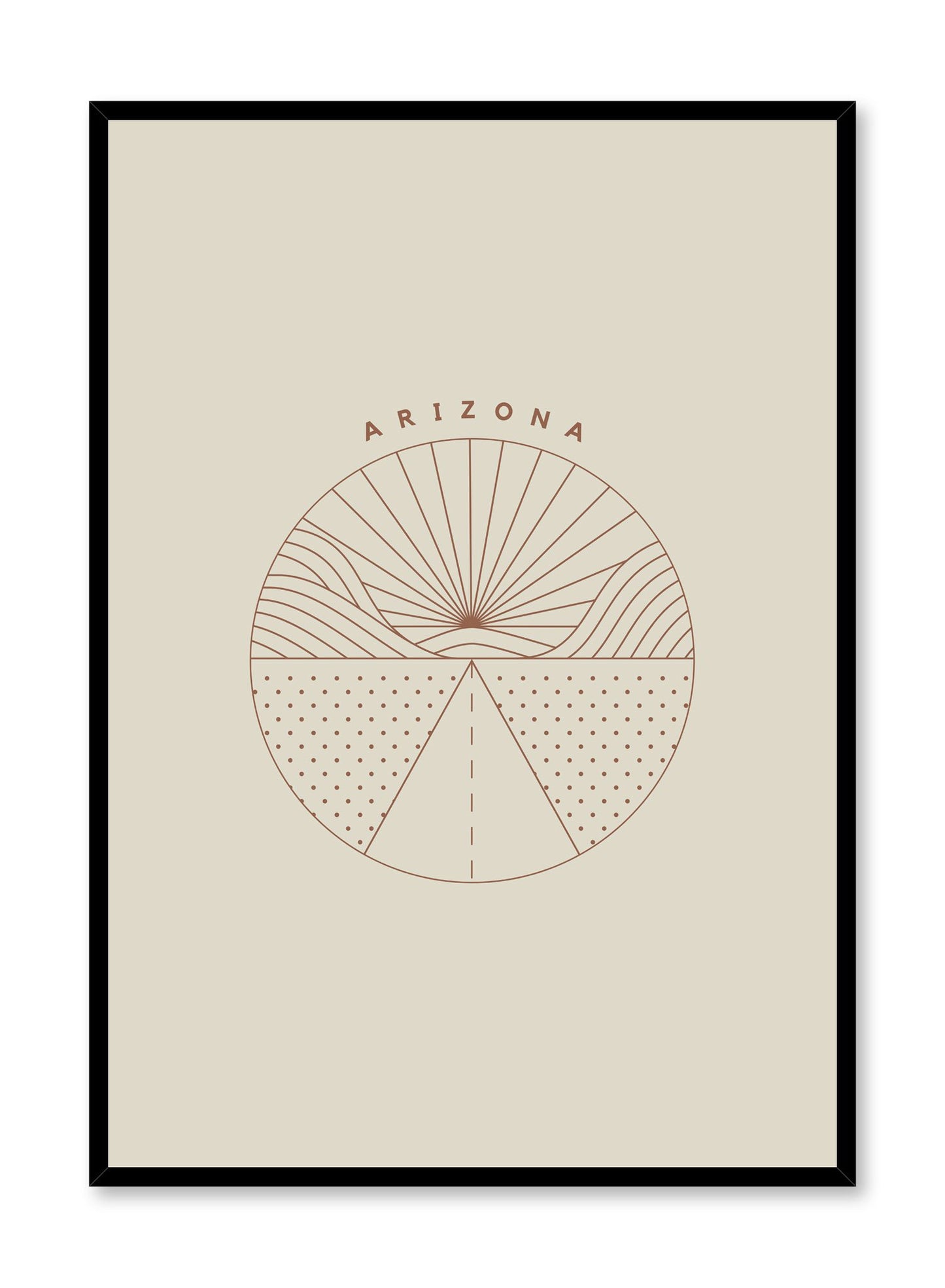 Minimalist design poster by Opposite Wall with Arizona abstract graphic design of landscape