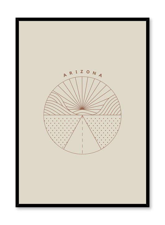 Minimalist design poster by Opposite Wall with Arizona abstract graphic design of landscape