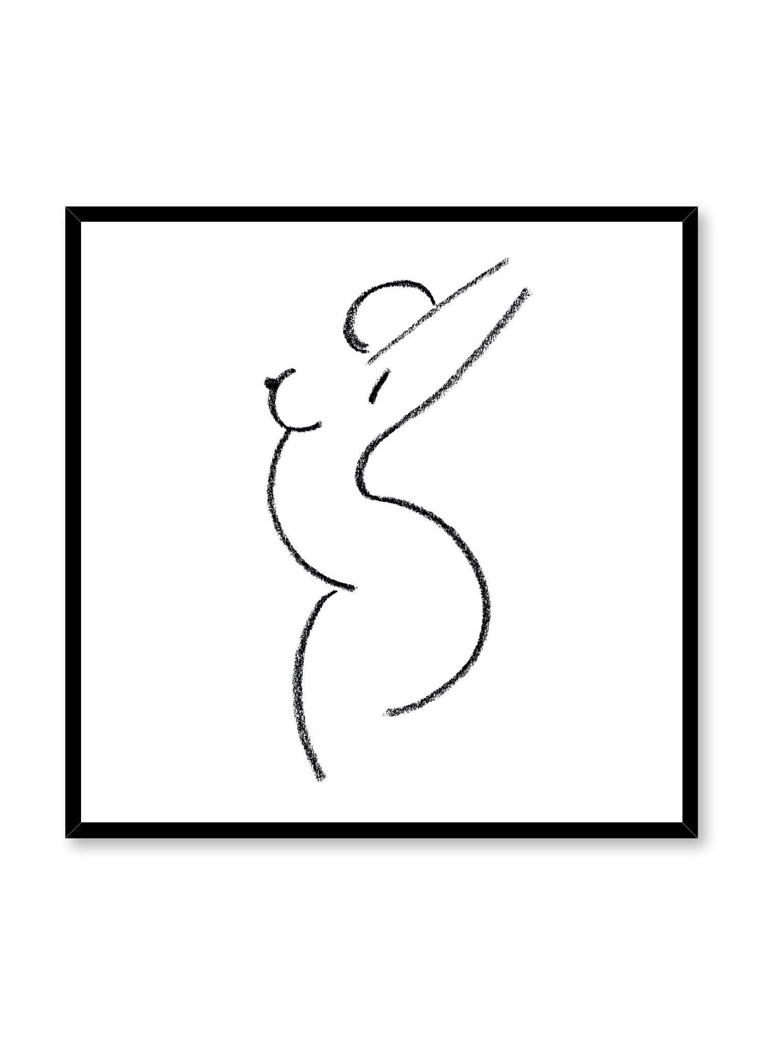 Modern minimalist poster by Opposite Wall with abstract line art illustration of Feminine Curves