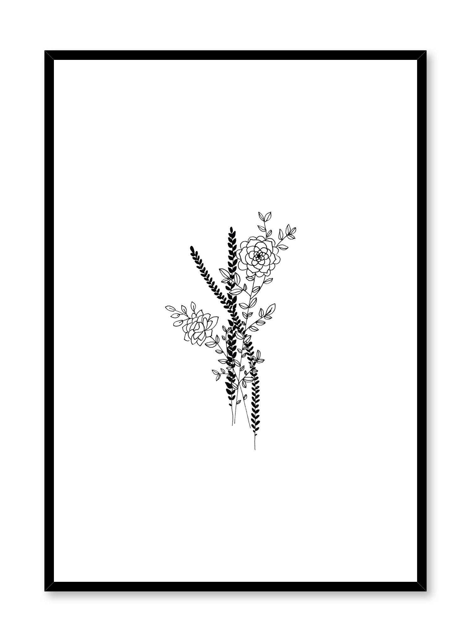 Modern minimalist poster by Opposite Wall with abstract line art illustration of Arrangement