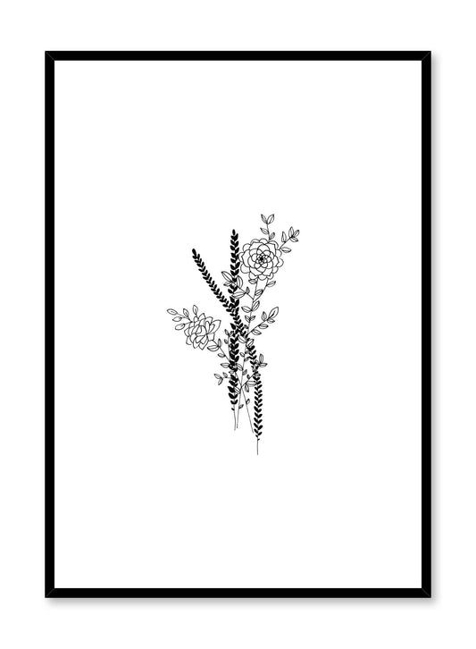 Modern minimalist poster by Opposite Wall with abstract line art illustration of Arrangement