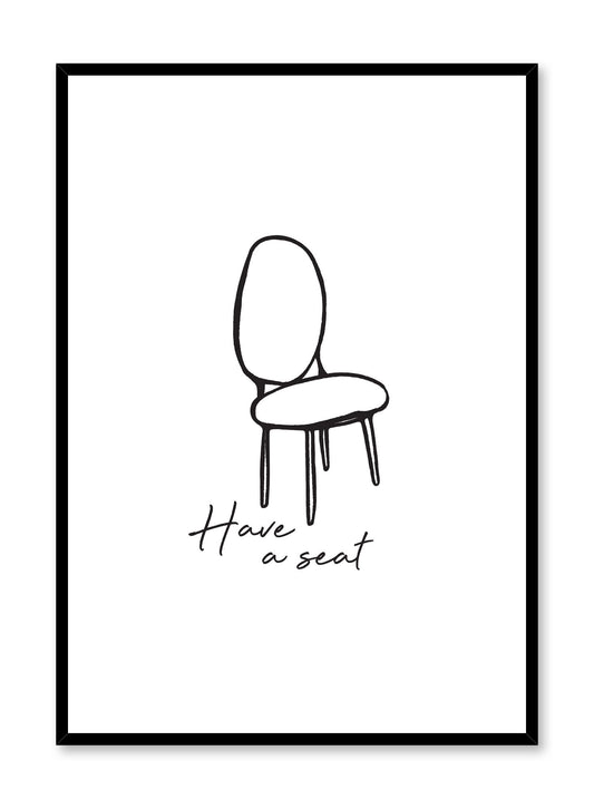 Minimalist poster by Opposite Wall with Have A Seat illustration