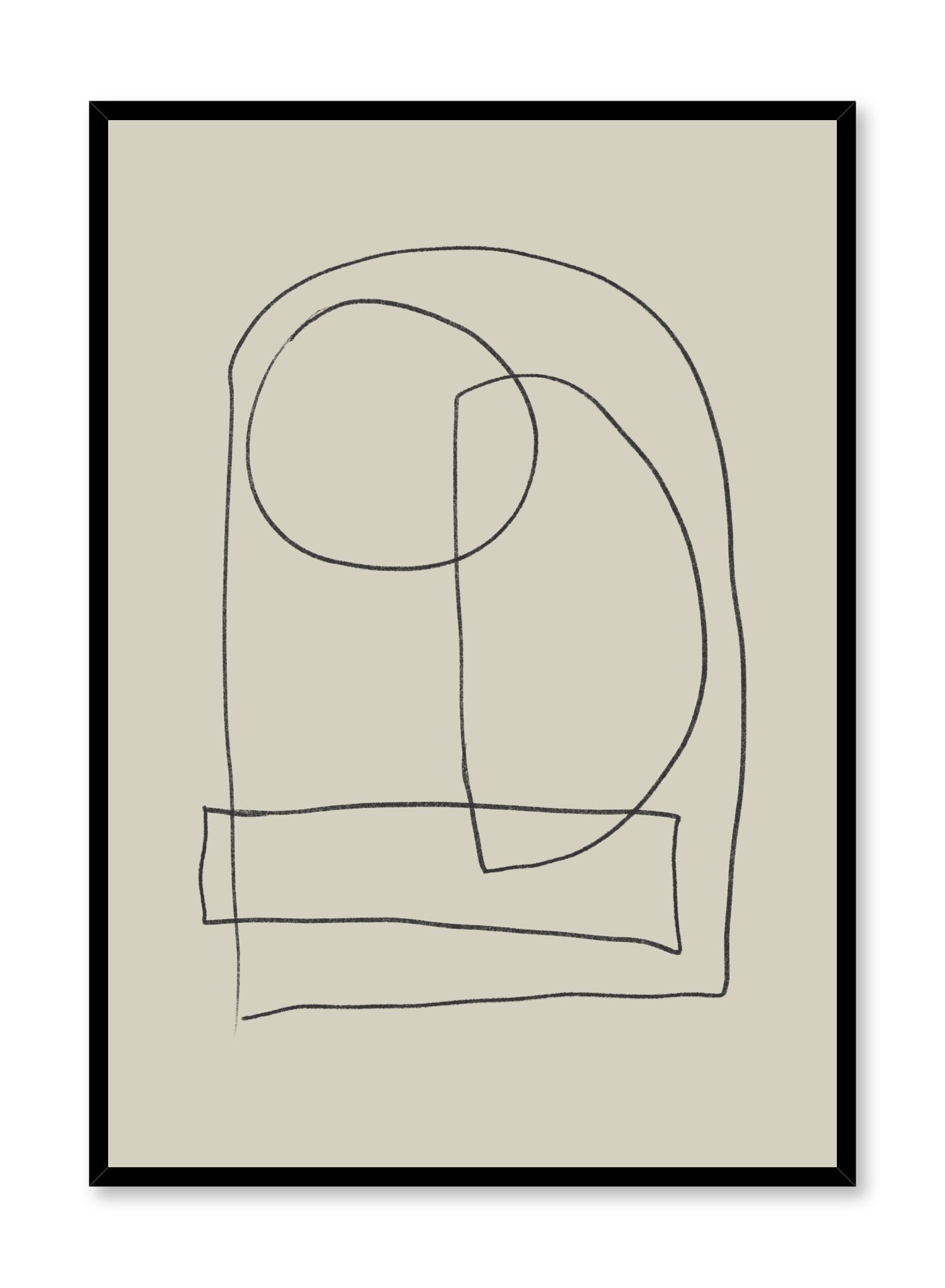 Modern minimalist poster by Opposite Wall with abstract design of Anxious by Toffie Affichiste