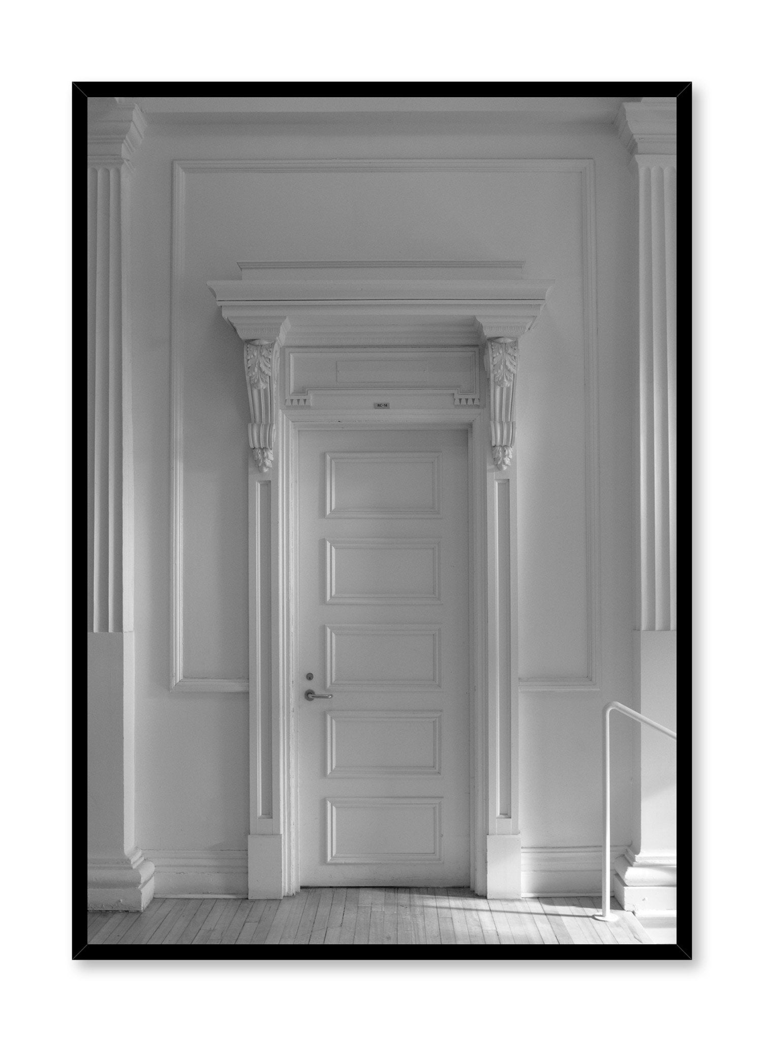 Modern minimalist poster by Opposite Wall with black and white photography of door