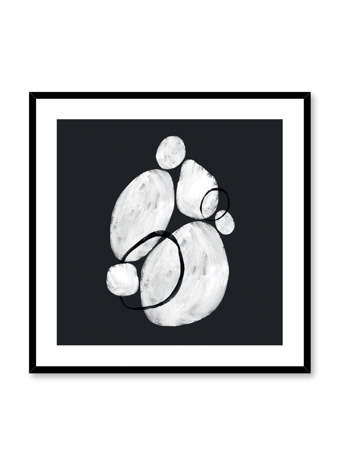 Modern minimalist poster by Opposite Wall with graphic illustration of pebbles