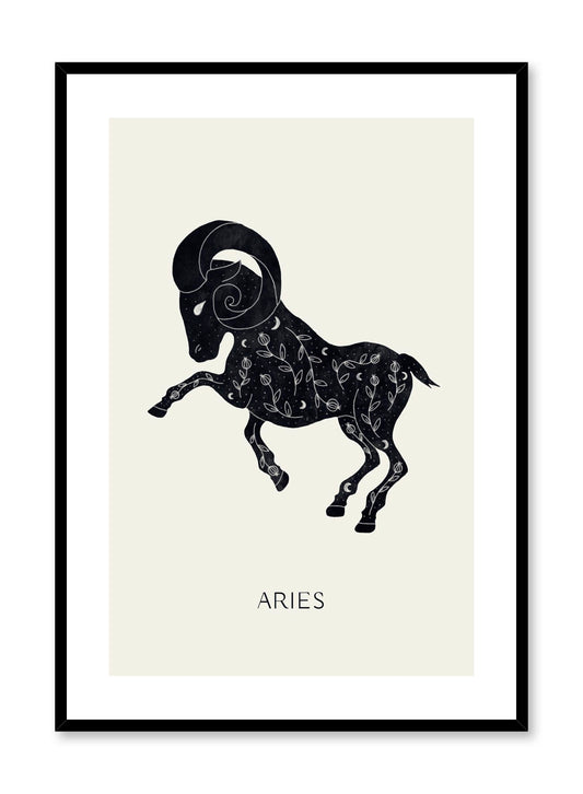 Celestial illustration poster by Opposite Wall with horoscope zodiac symbol of Aries