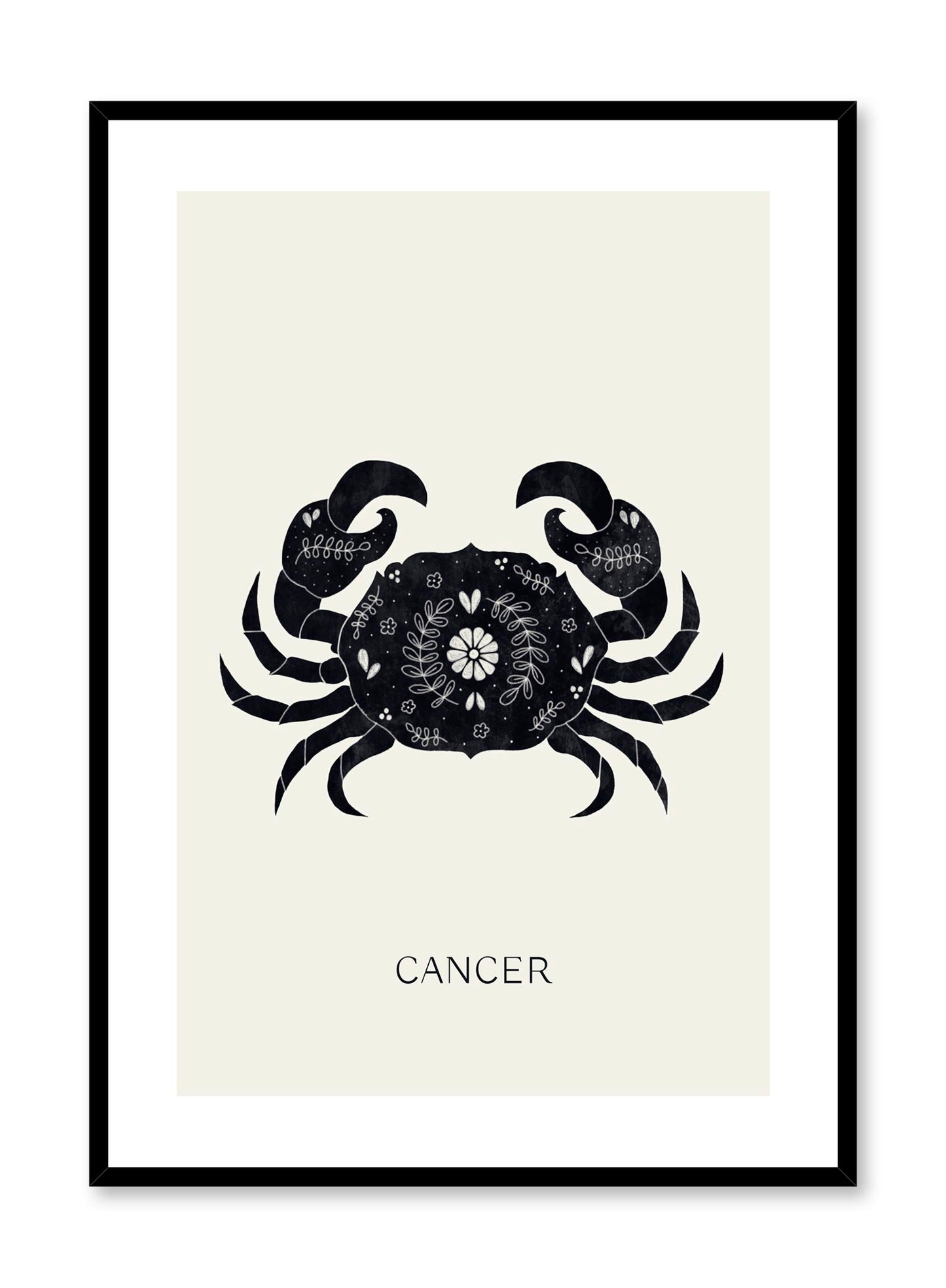 Celestial Illustration poster by Opposite Wall with horoscope zodiac symbol of Cancer crab