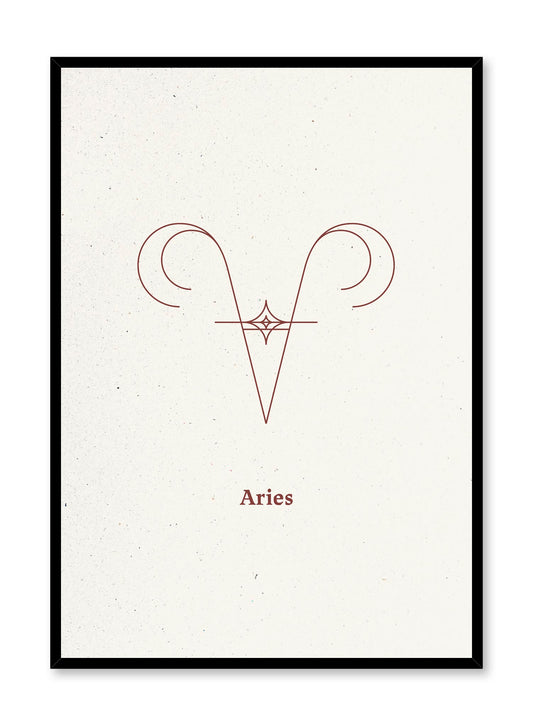 Minimalist celestial illustration poster by Opposite Wall with Aries symbol