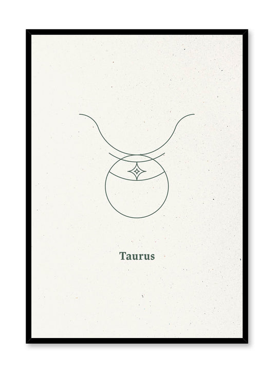 Minimalist celestial illustration poster by Opposite Wall with Taurus symbol