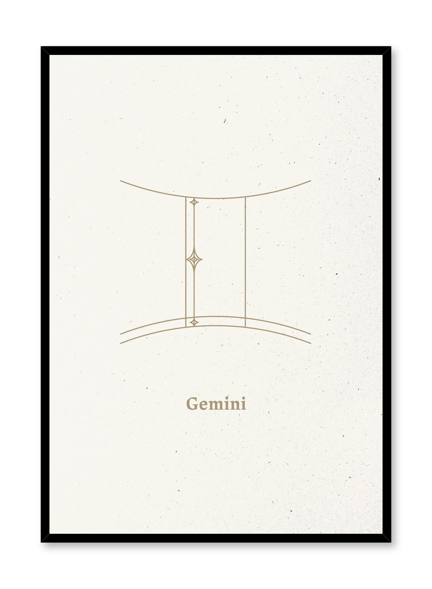 Minimalist celestial illustration poster by Opposite Wall with Gemini symbol