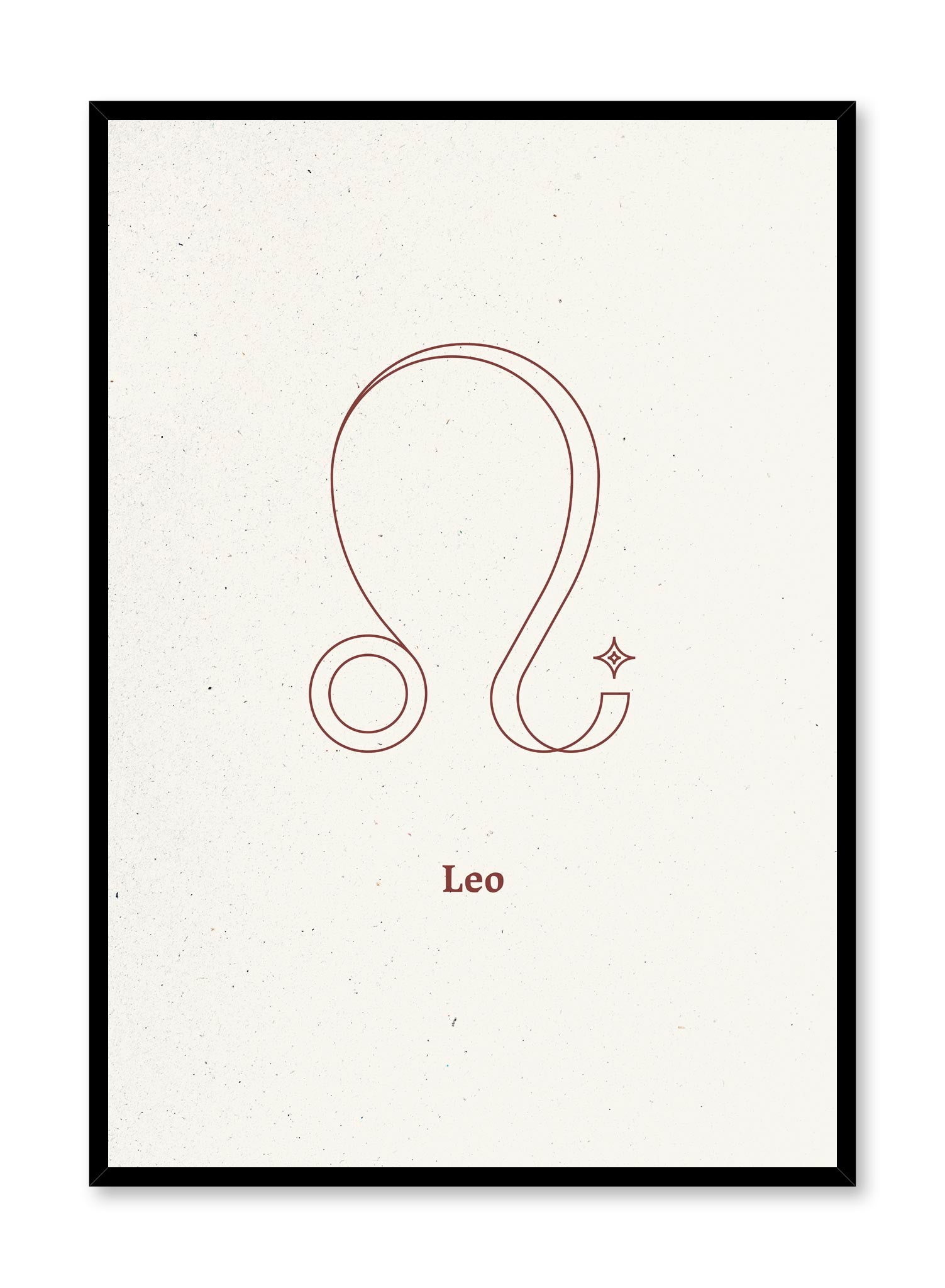 Minimalist celestial illustration poster by Opposite Wall with Leo symbol