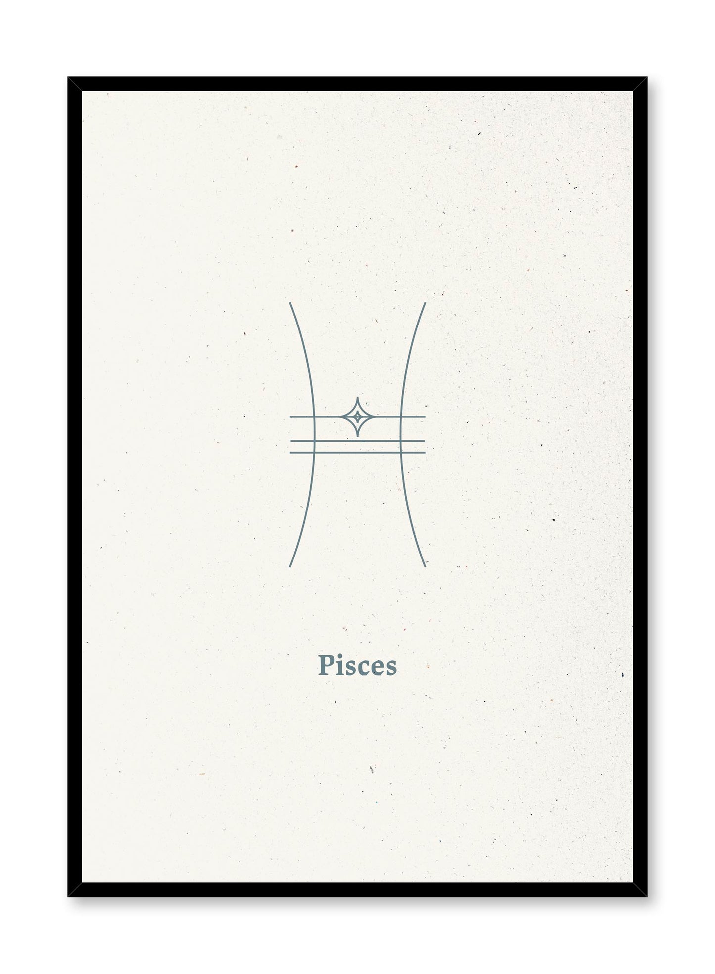 Minimalist celestial illustration poster by Opposite Wall with Pisces symbol