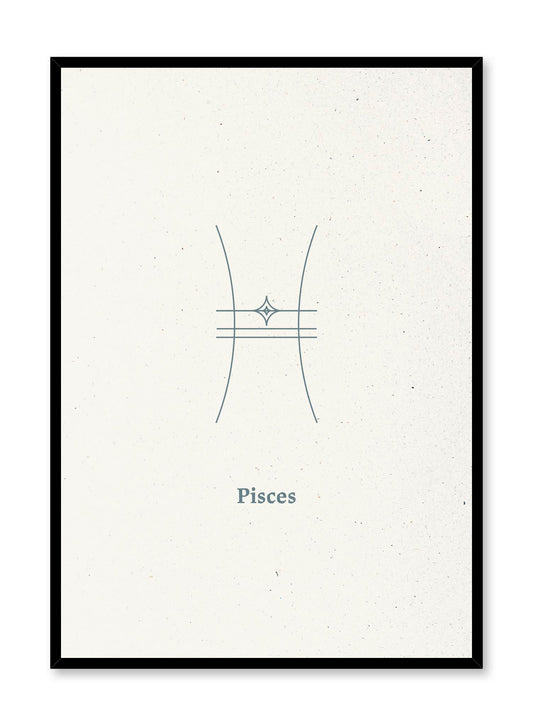 Minimalist celestial illustration poster by Opposite Wall with Pisces symbol