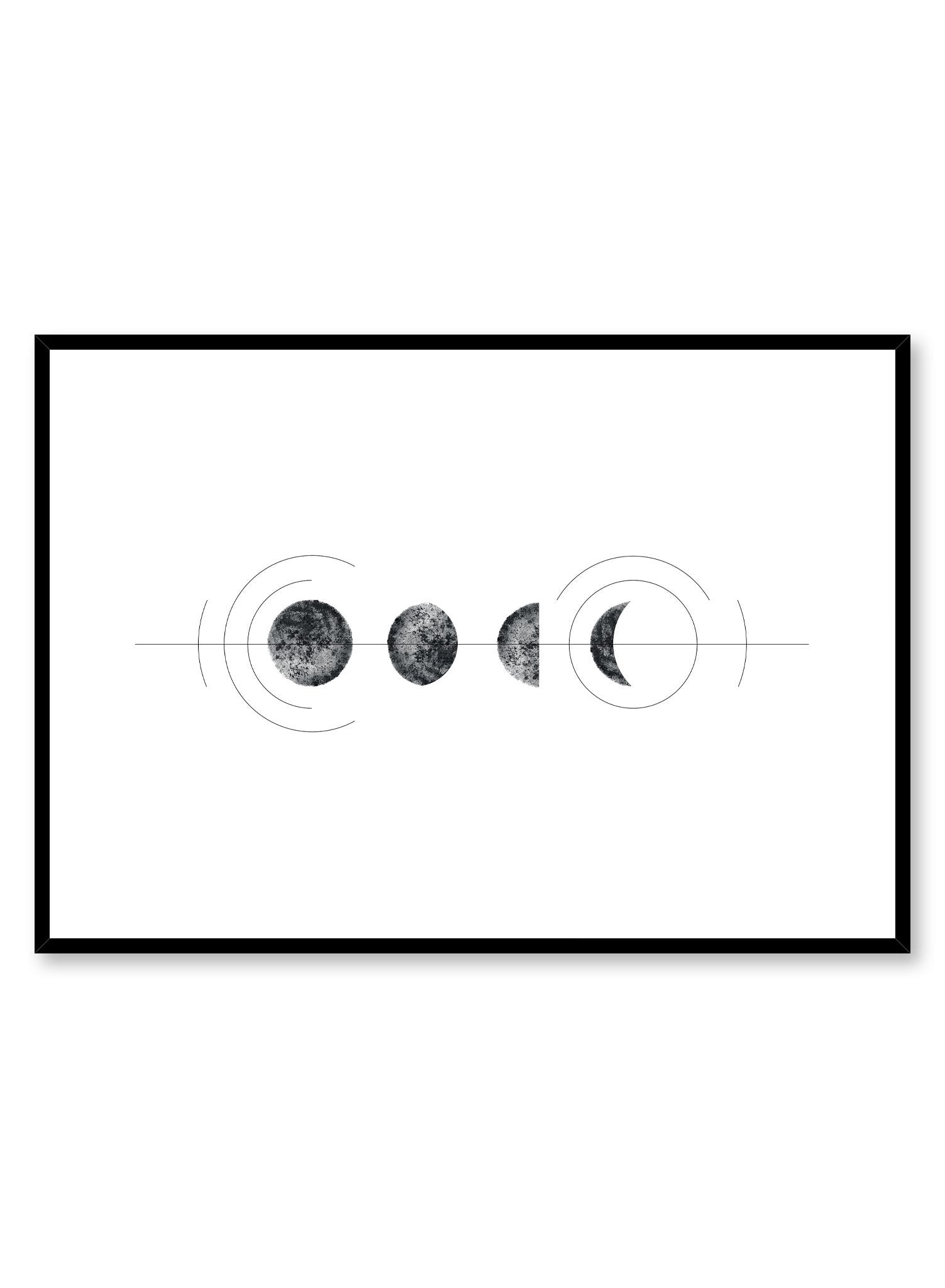 Celestial illustration poster by Opposite Wall with geometric Lunar Cycle