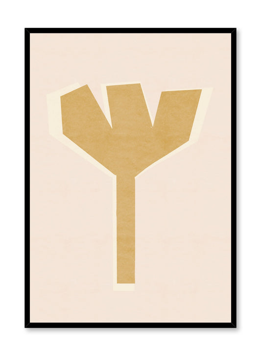 Modern minimalist poster by Opposite Wall with abstract design of Fork by Toffie Affichiste