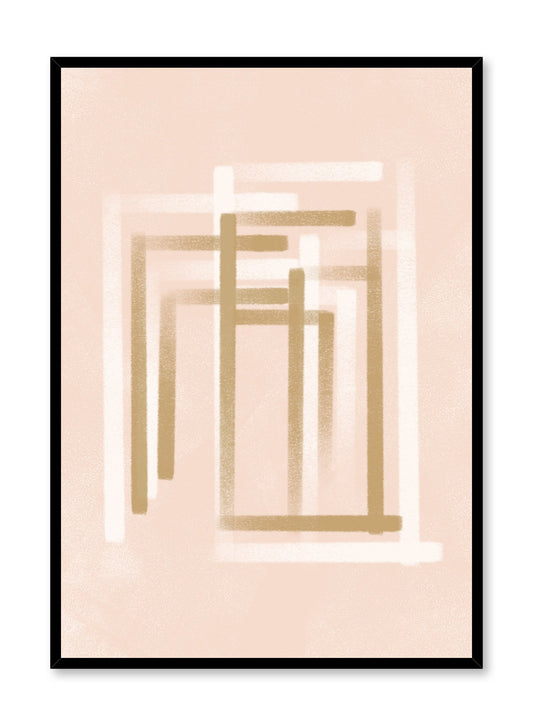 Modern minimalist poster by Opposite Wall with abstract illustration of white and beige colour lines