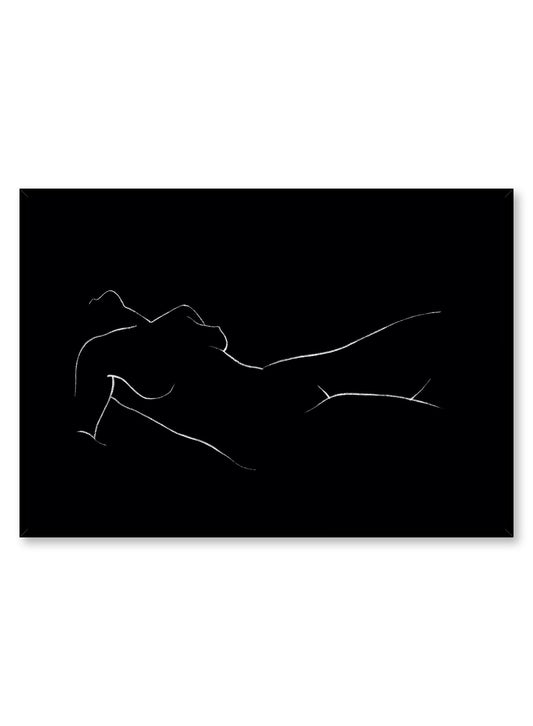 Modern minimalist poster by Opposite Wall with abstract illustration of Nude Landscape in black