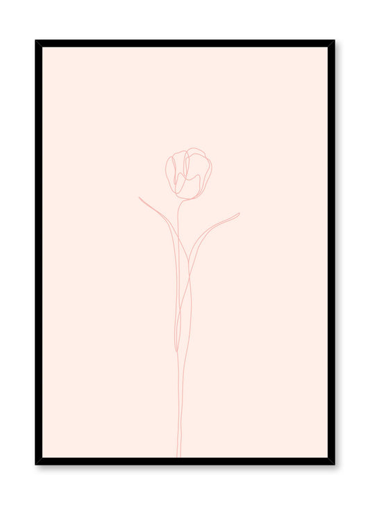 Modern minimalist poster by Opposite Wall with abstract illustration of Tulip in pink