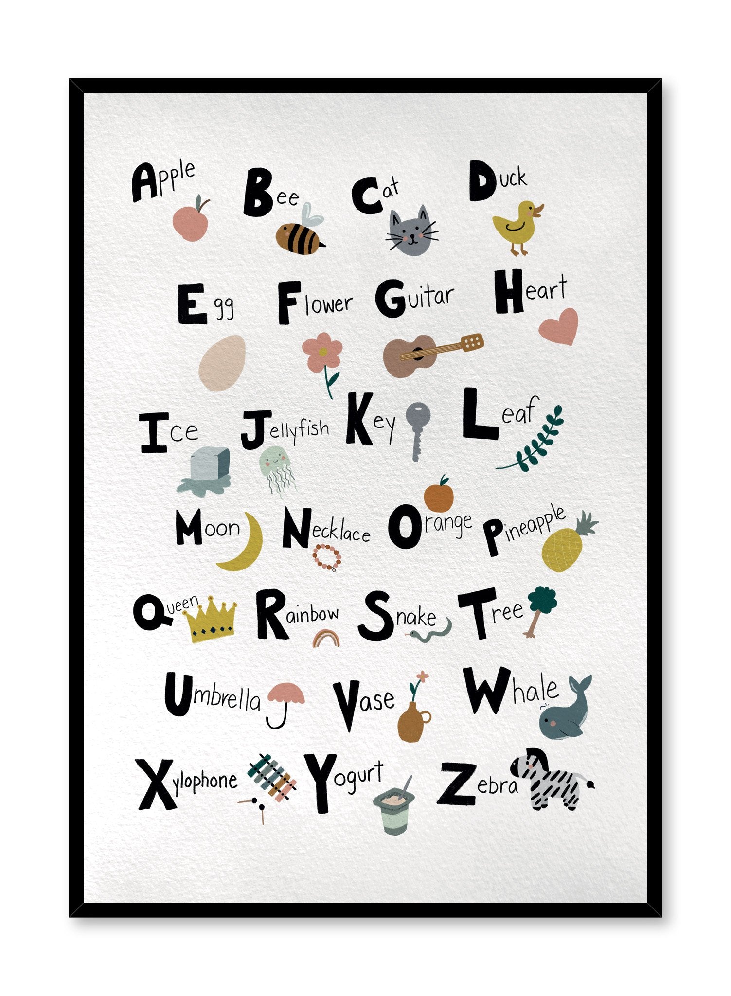 Kids nursery poster by Opposite Wall with Alphabet illustrations