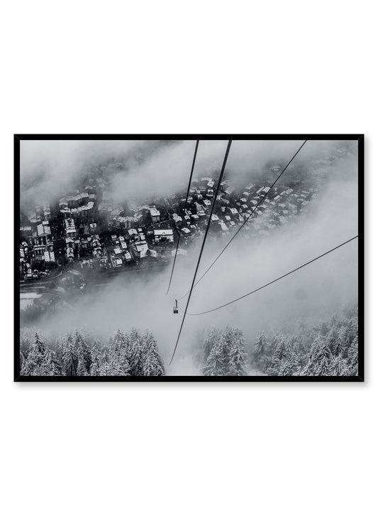 Landscape photography poster by Opposite Wall with ski lift gondola