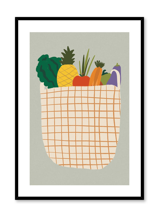 The Groceries is a fruit and veggie illustration poster by Opposite Wall.