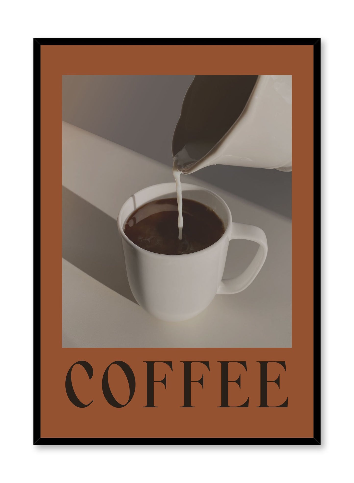 Milk & Coffee is a coffee photography collage poster by Opposite Wall.