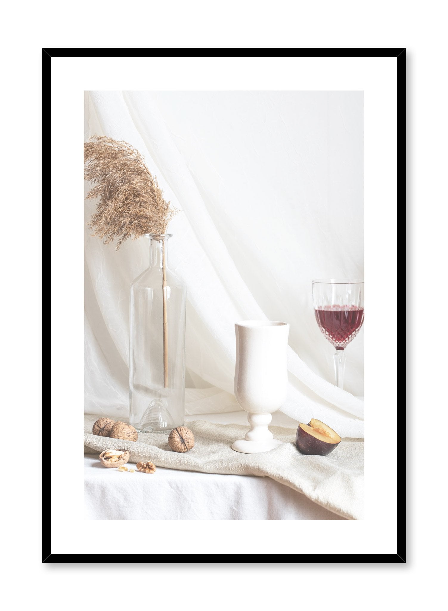 Sensual Buffet is a still life photography poster with fruit and wine by Opposite Wall.