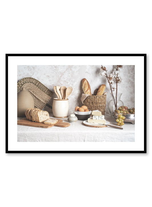 Ode to Carbs is a food still life photography poster with bread, butter and cheese by Opposite Wall. 