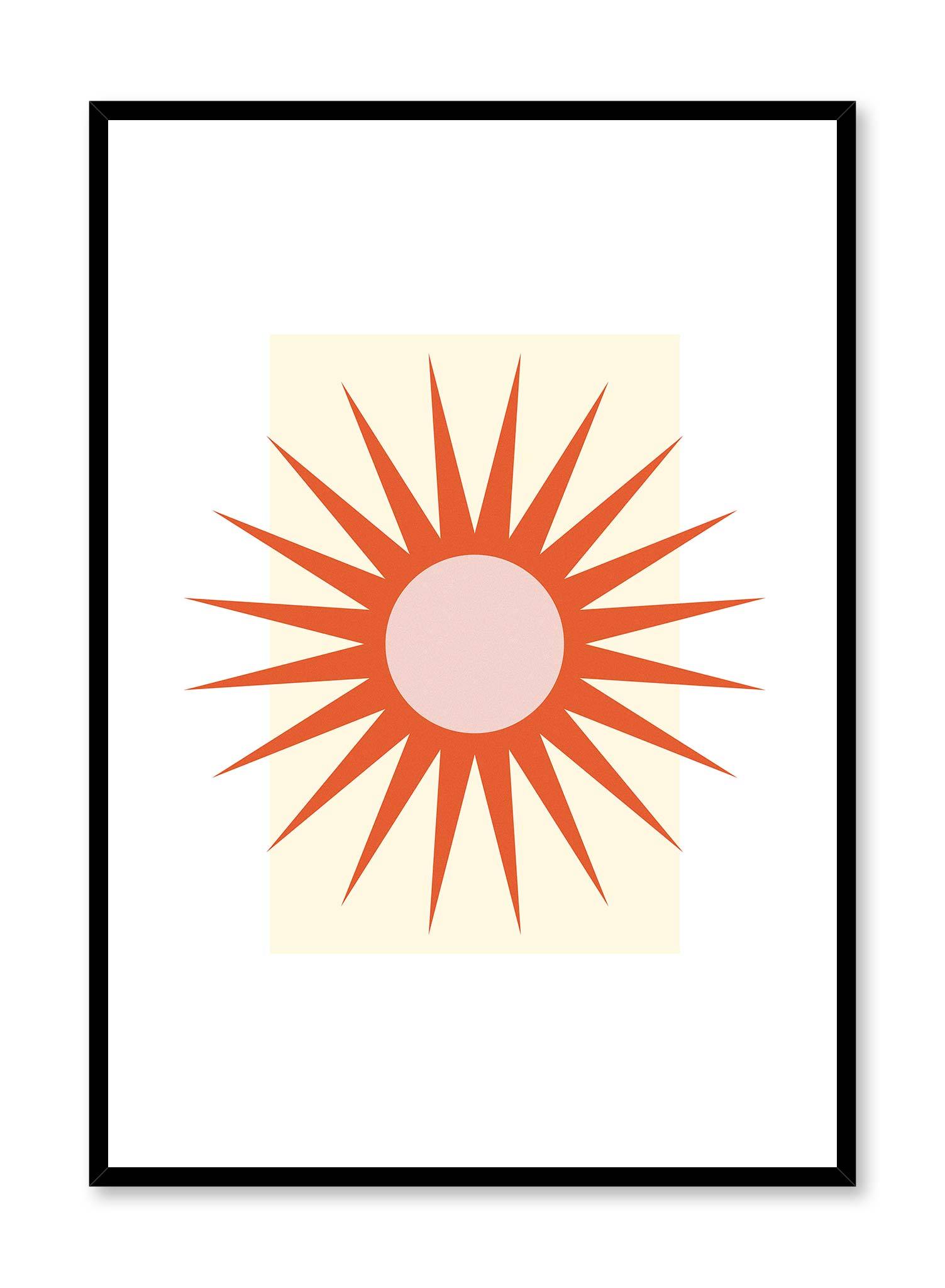 Minimalist Sun is a minimalist illustration poster of a blazing sun by Opposite Wall.