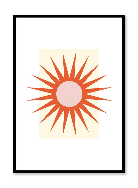 Minimalist Sun is a minimalist illustration poster of a blazing sun by Opposite Wall.