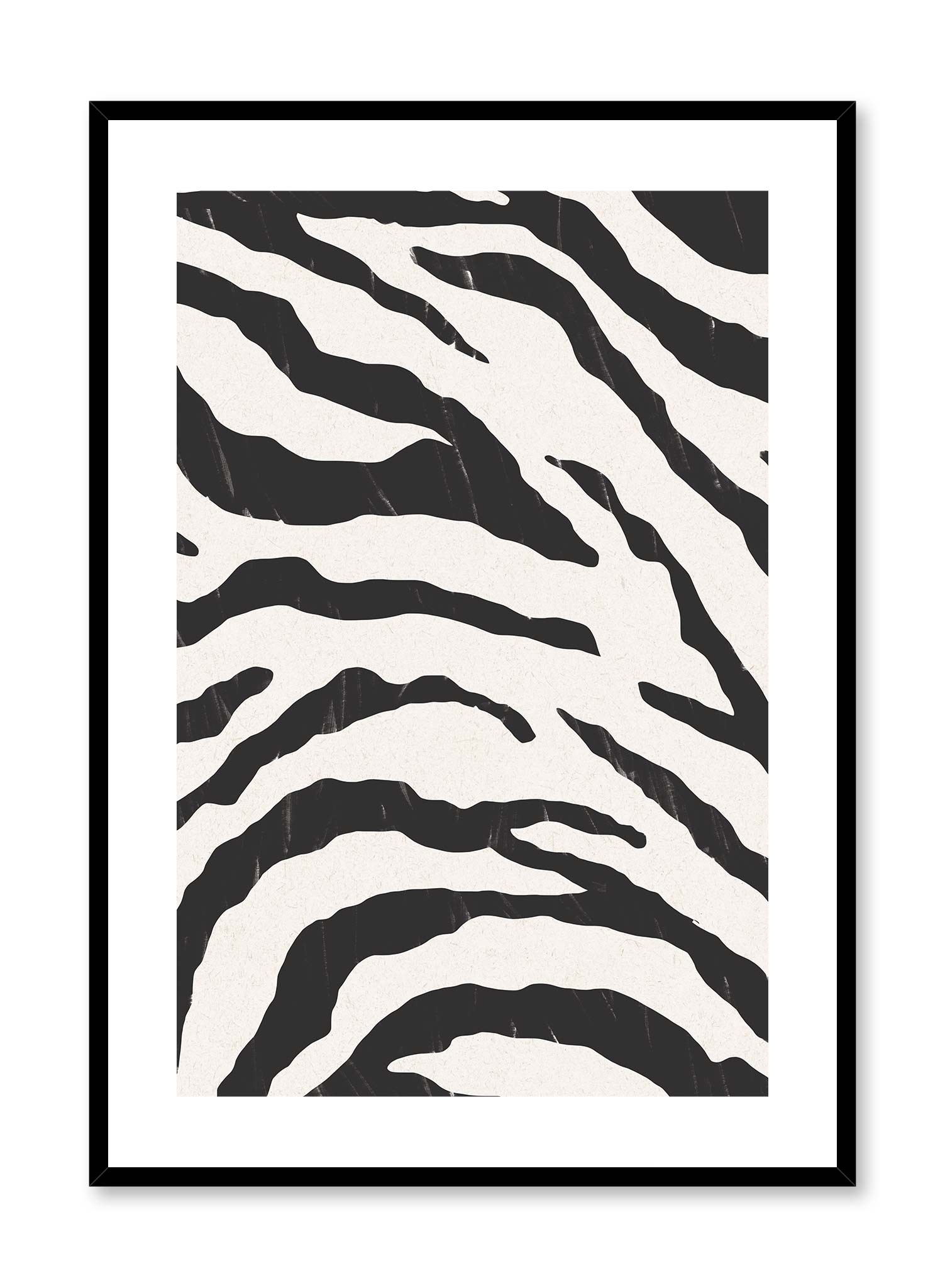 Zebra Print is a minimalist illustration of the close-up view of a zebra print by Opposite Wall.